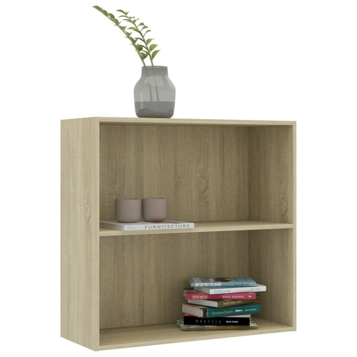 bogreol 80x30x76,5 cm konstrueret træ sonoma-eg