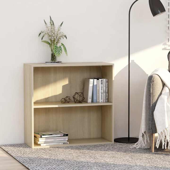 bogreol 80x30x76,5 cm konstrueret træ sonoma-eg