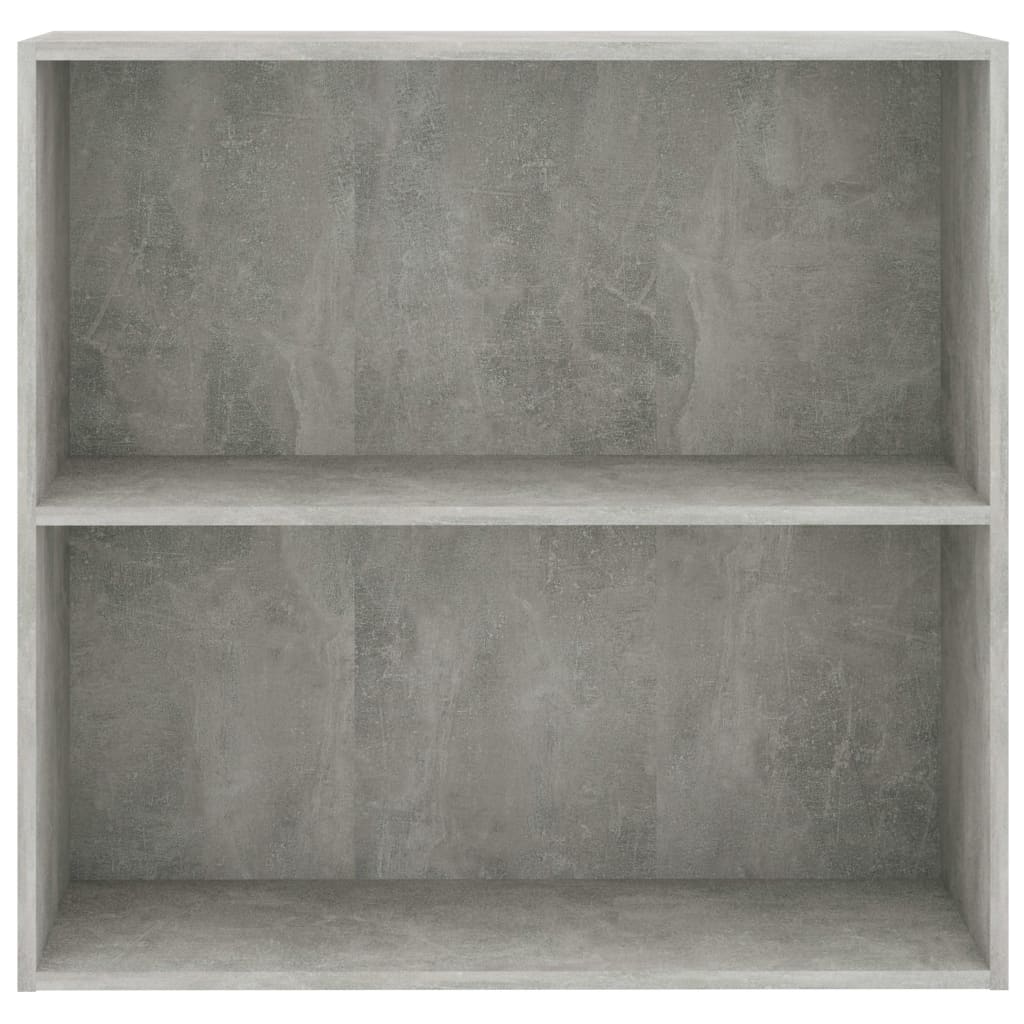 bogreol med 2 hylder 80x30x76,5 cm konstrueret træ betongrå