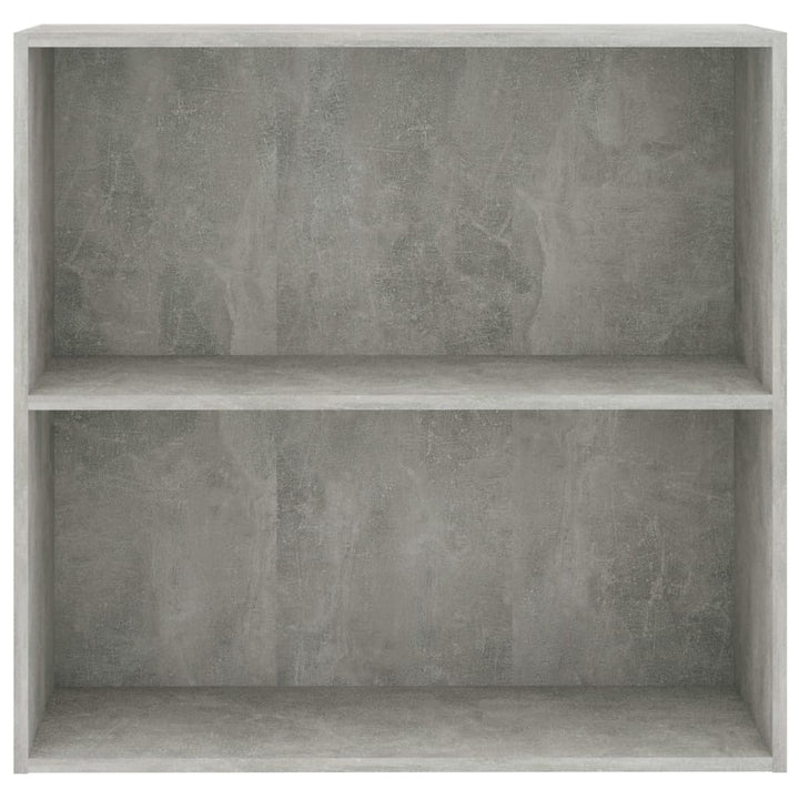 bogreol med 2 hylder 80x30x76,5 cm konstrueret træ betongrå