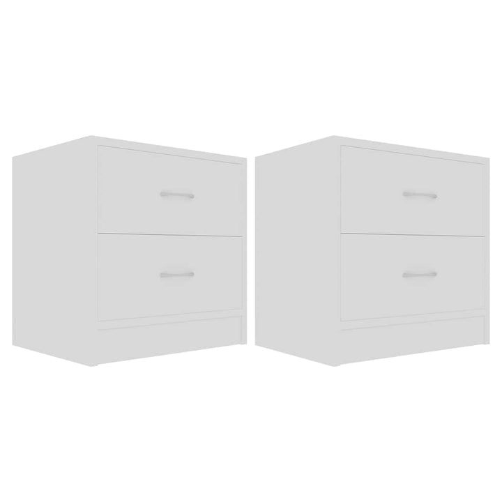 sengeborde 2 stk. 40x30x40 cm konstrueret træ hvid