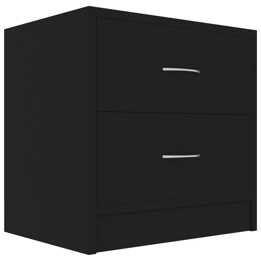 sengeborde 2 stk. 40x30x40 cm konstrueret træ sort