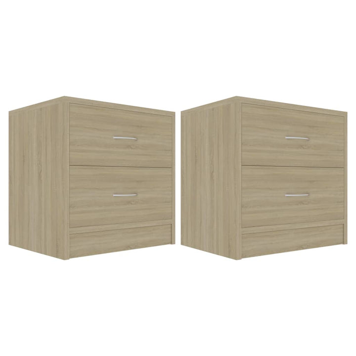 sengeborde 2 stk. 40x30x40 cm konstrueret træ sonoma-eg