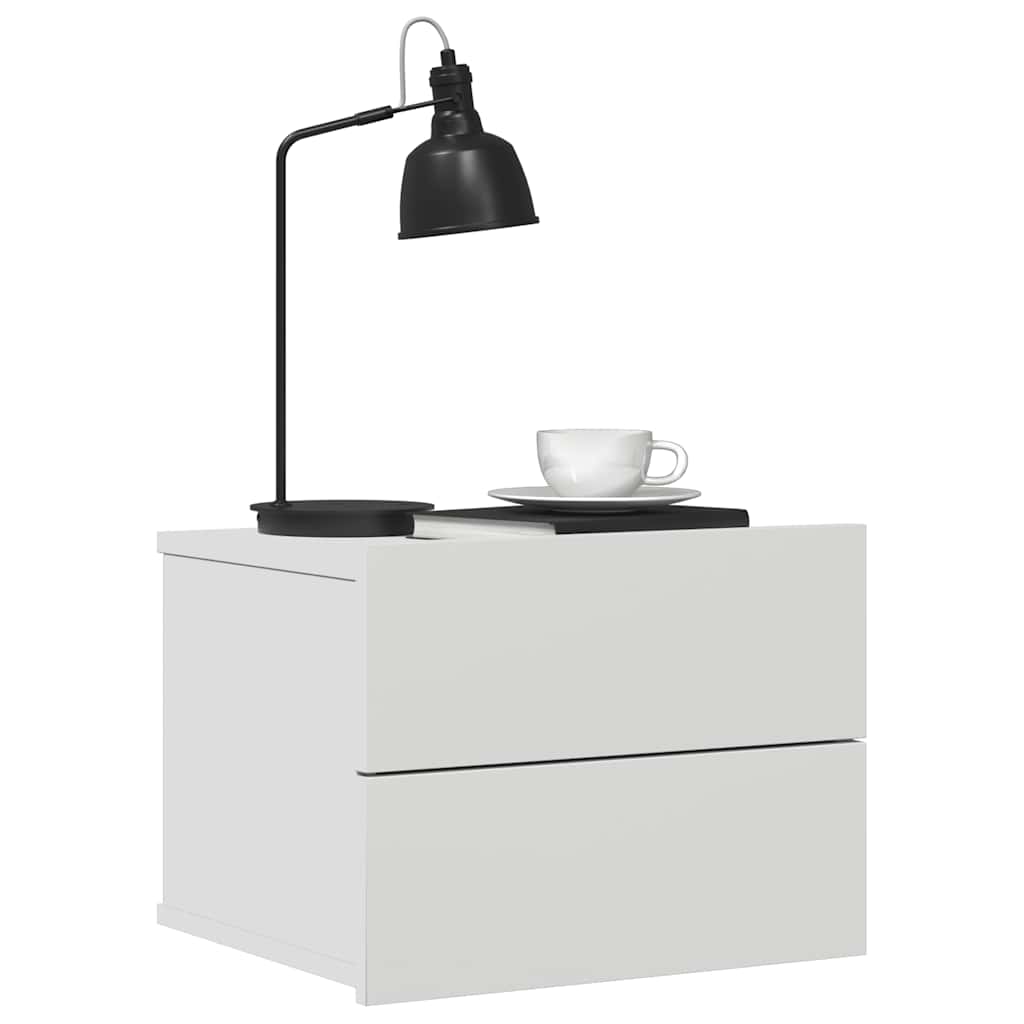 sengebord 40x30x30 cm konstrueret træ hvid