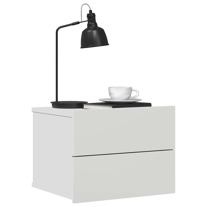 sengebord 40x30x30 cm konstrueret træ hvid