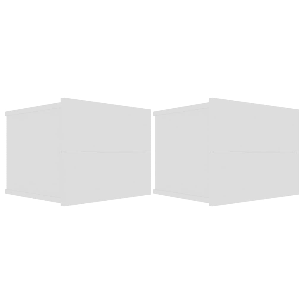 sengeborde 2 stk. 40x30x30 cm konstrueret træ hvid