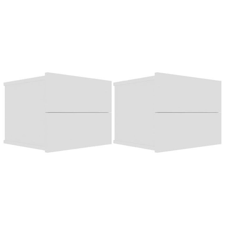 sengeborde 2 stk. 40x30x30 cm konstrueret træ hvid