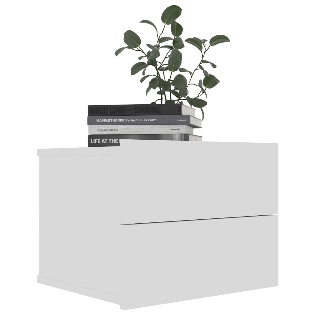 sengeborde 2 stk. 40x30x30 cm konstrueret træ hvid