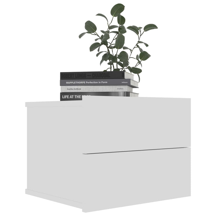 sengeborde 2 stk. 40x30x30 cm konstrueret træ hvid