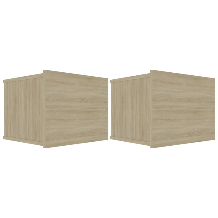 sengeborde 2 stk. 40x30x30 cm konstrueret træ sonoma-eg