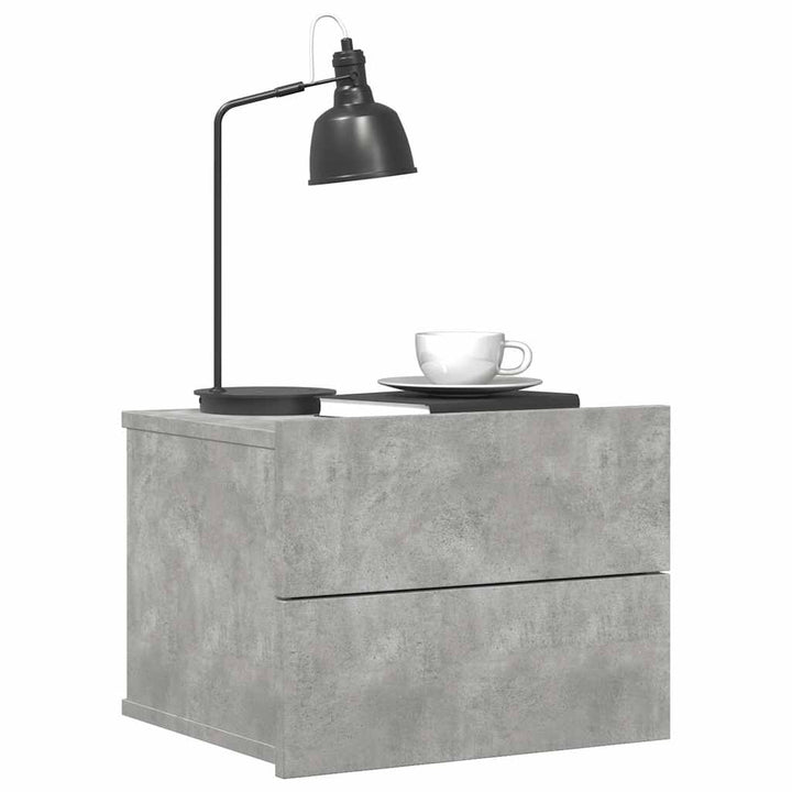 sengebord 40x30x30 cm konstrueret træ betongrå