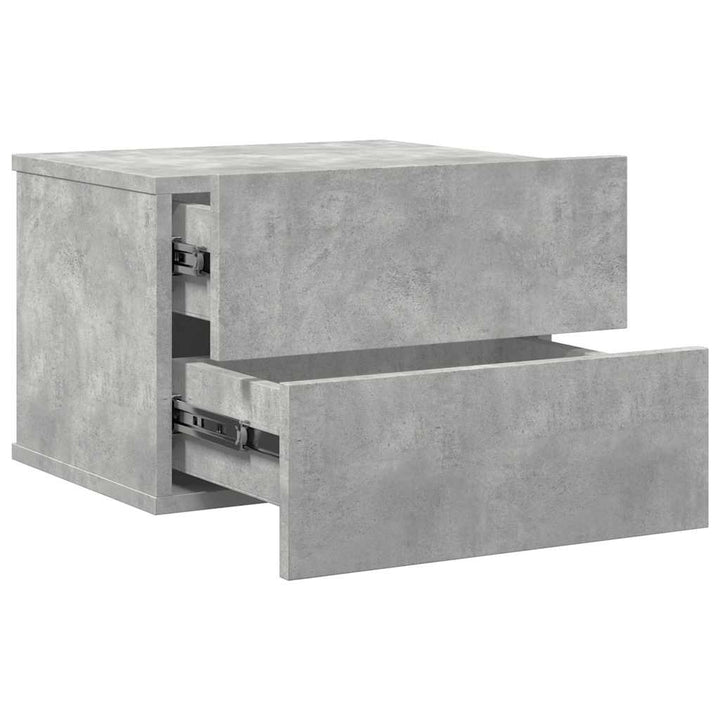 sengeborde 2 stk. 40x30x30 cm konstrueret træ betongrå