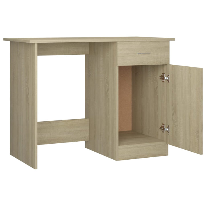 skrivebord 100x50x76 cm konstrueret træ sonoma-eg