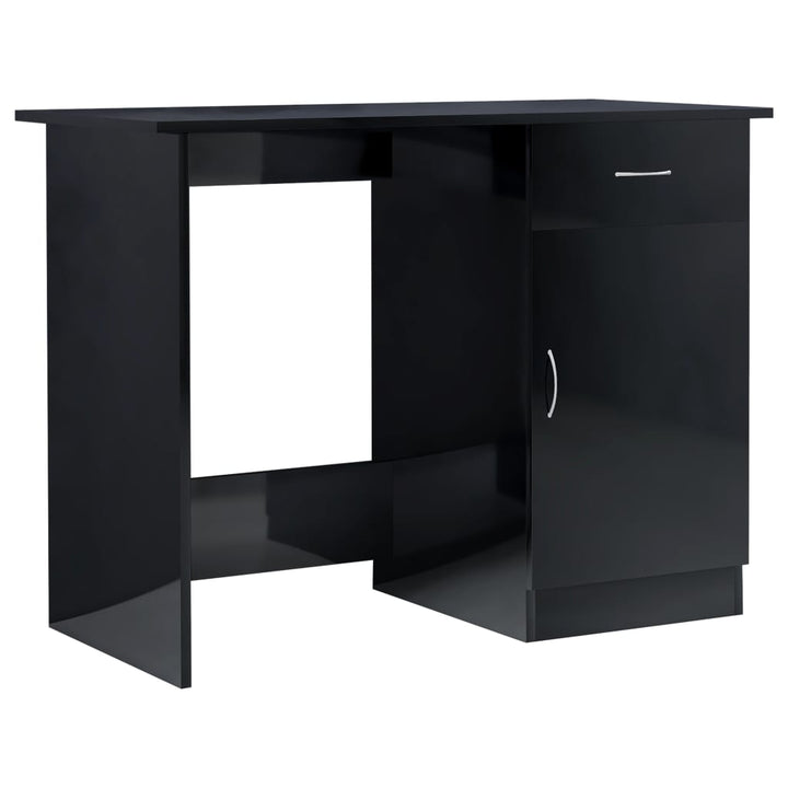 skrivebord 100x50x76 cm konstrueret træ sort højglans