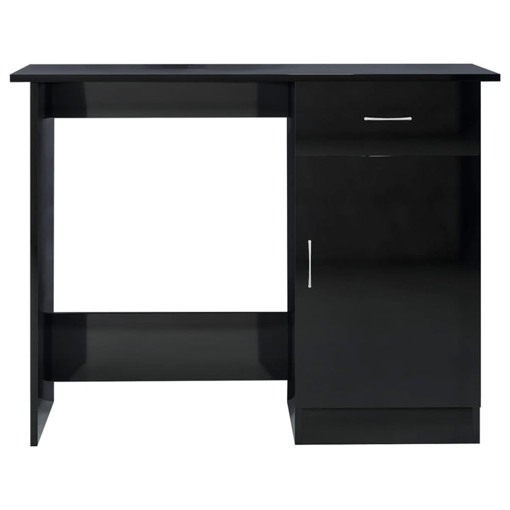 skrivebord 100x50x76 cm konstrueret træ sort højglans