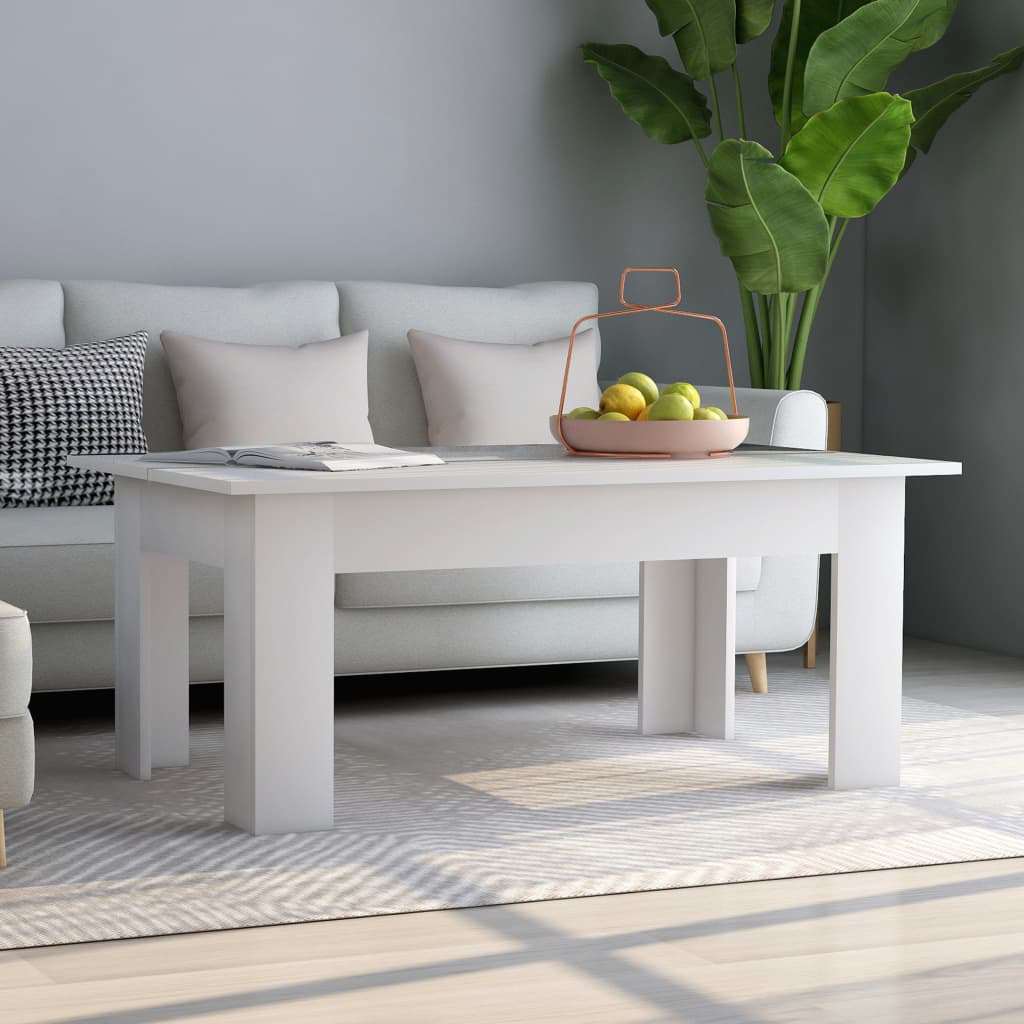 sofabord 100x60x42 cm konstrueret træ hvid