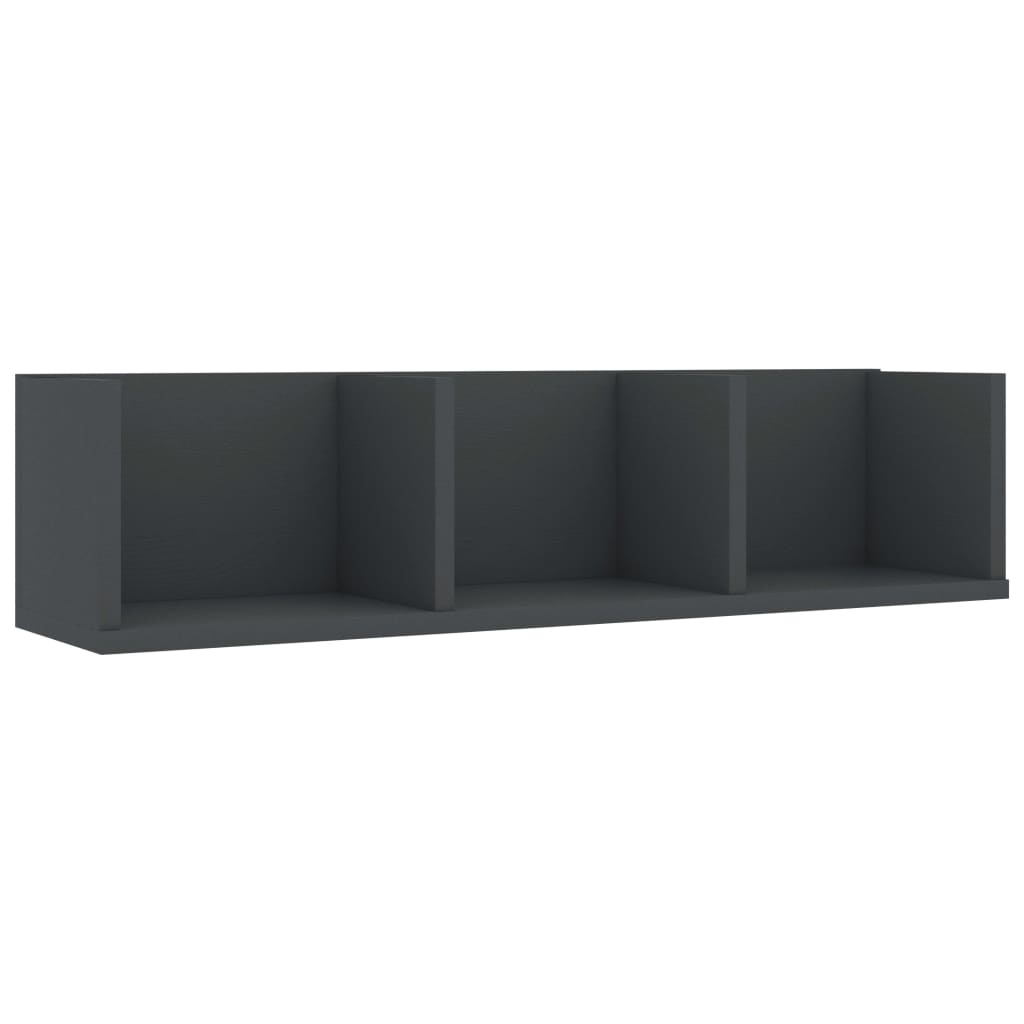 cd-reol 75x18x18 cm konstrueret træ grå