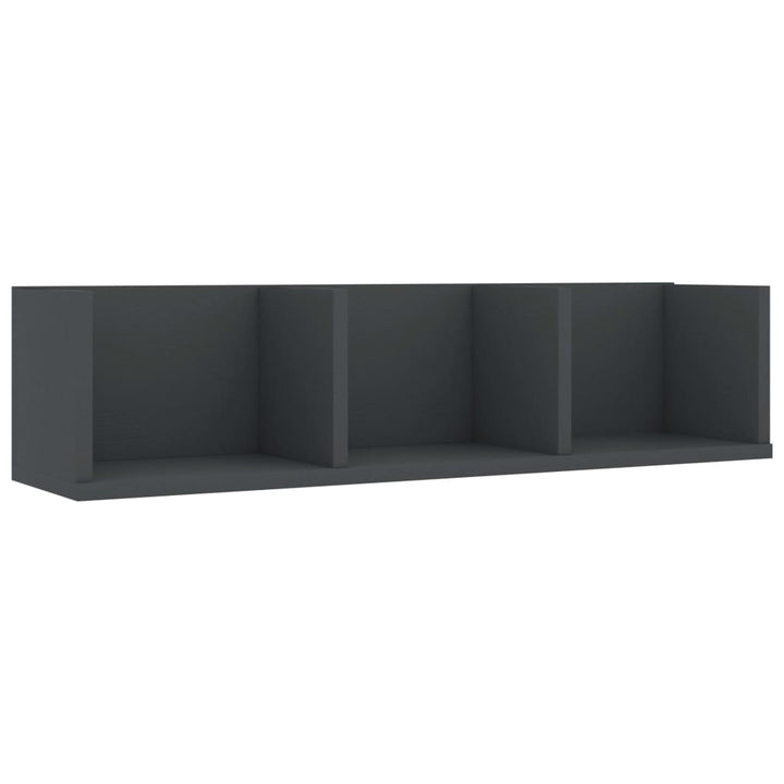 cd-reol 75x18x18 cm konstrueret træ grå