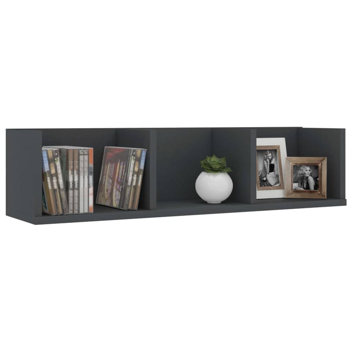 cd-reol 75x18x18 cm konstrueret træ grå