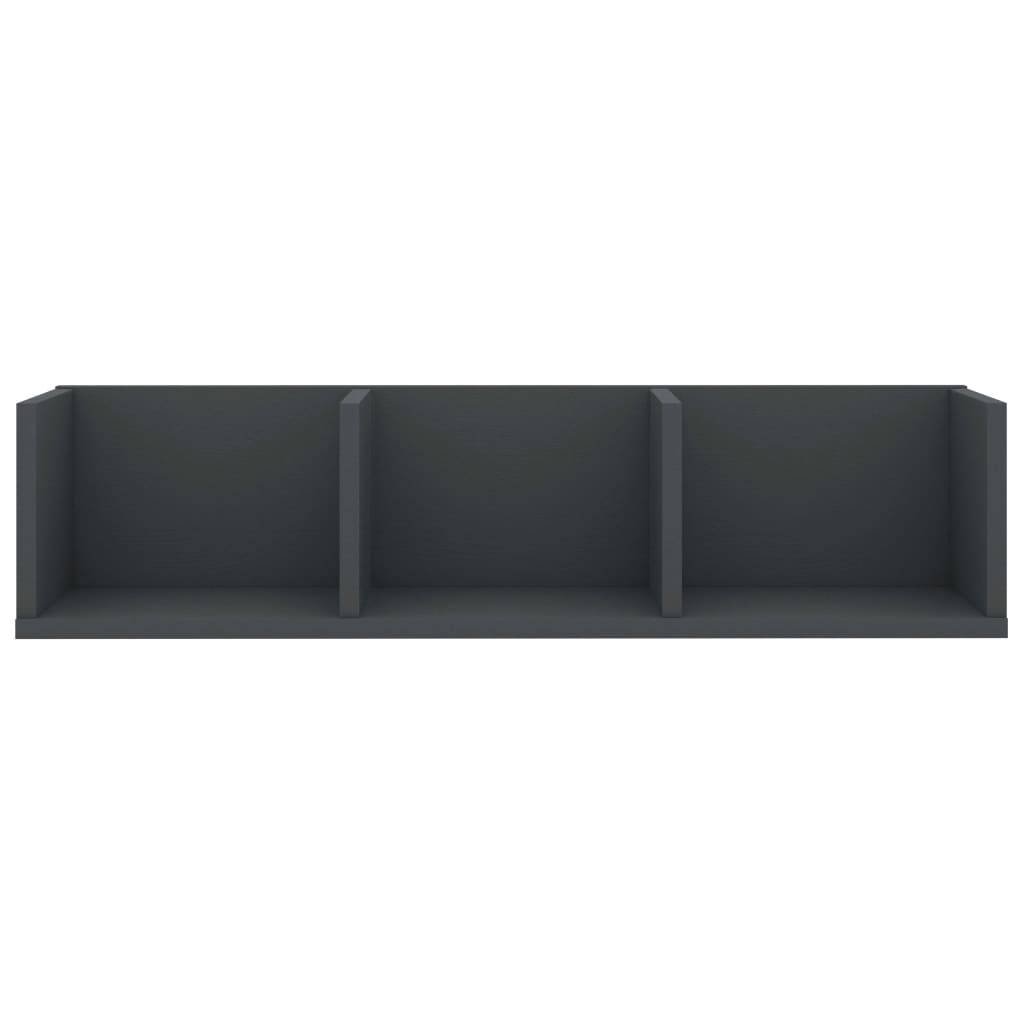 cd-reol 75x18x18 cm konstrueret træ grå