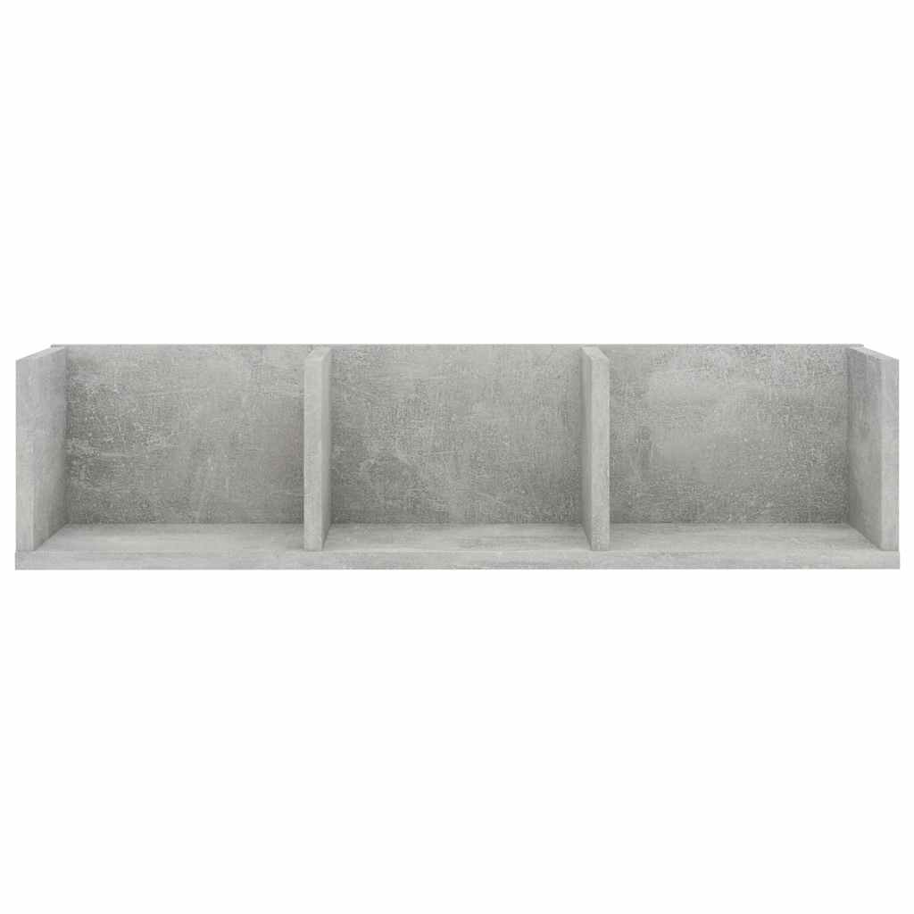 cd-reol 75x18x18 cm konstrueret træ betongrå