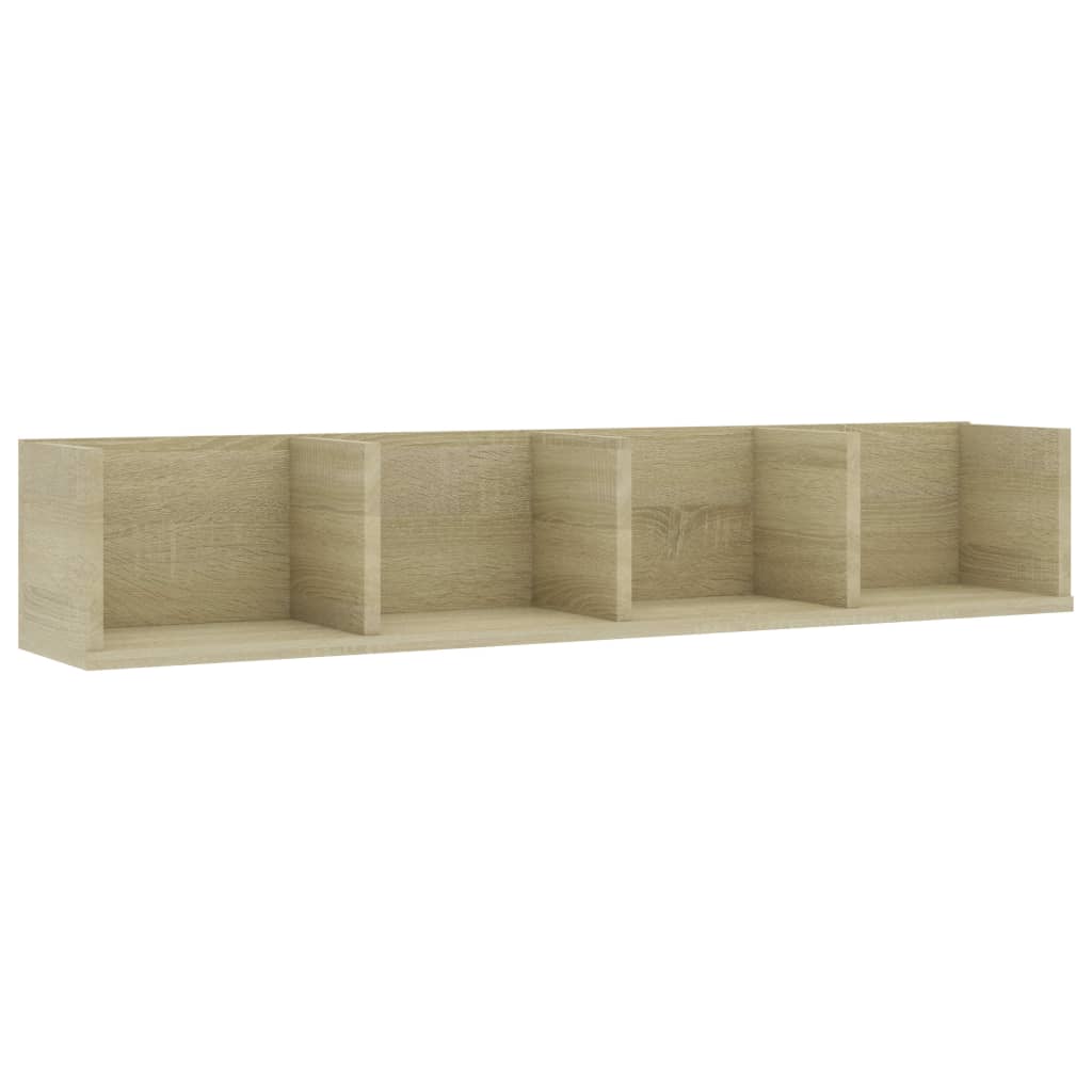 CD-hylde 100x18x18 cm konstrueret træ sonoma-eg