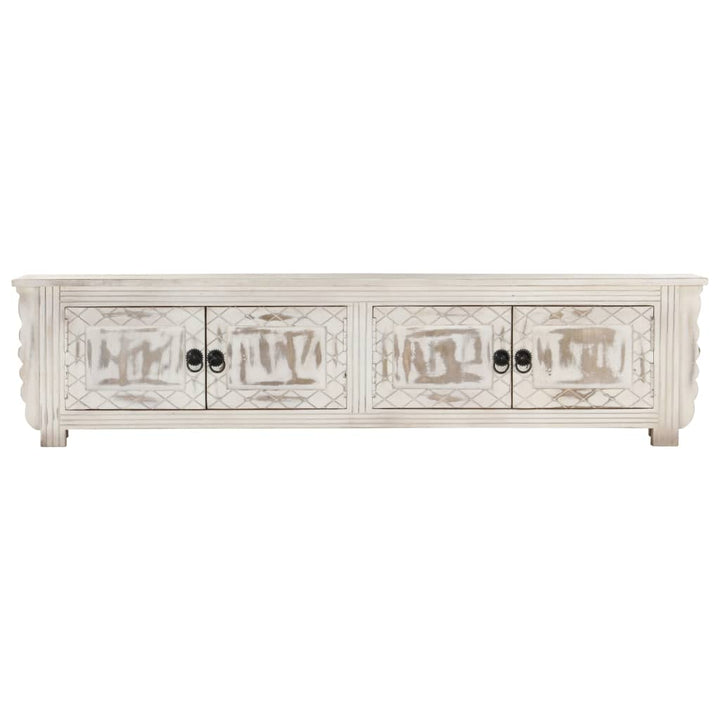 tv-skab 140x30x35 cm massivt mangotræ hvid