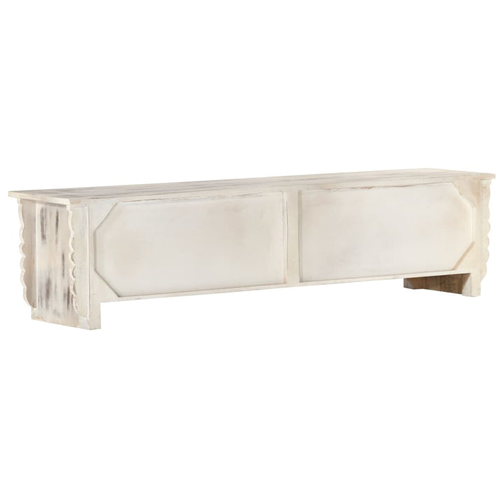 tv-skab 140x30x35 cm massivt mangotræ hvid