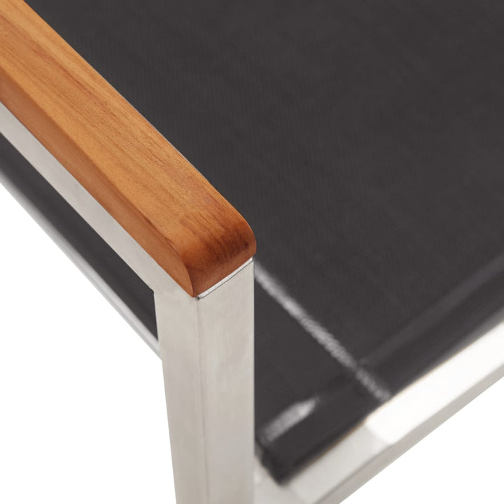 havestole 2 stk. textilene og rustfrit stål grå