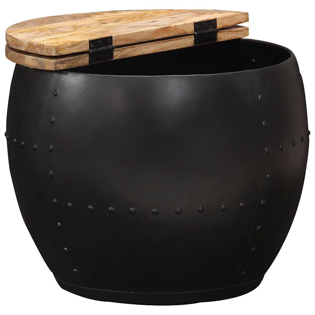 sofabord 53x43 cm rundt massivt mangotræ