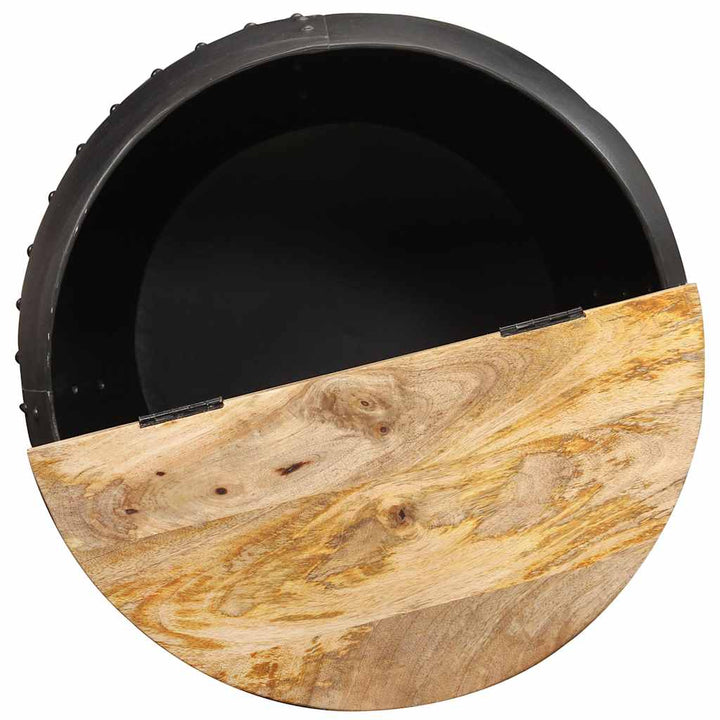 sofabord 53x43 cm rundt massivt mangotræ