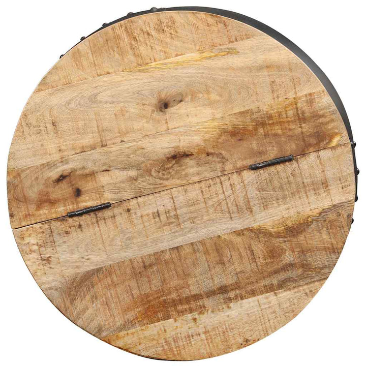 sofabord 53x43 cm rundt massivt mangotræ