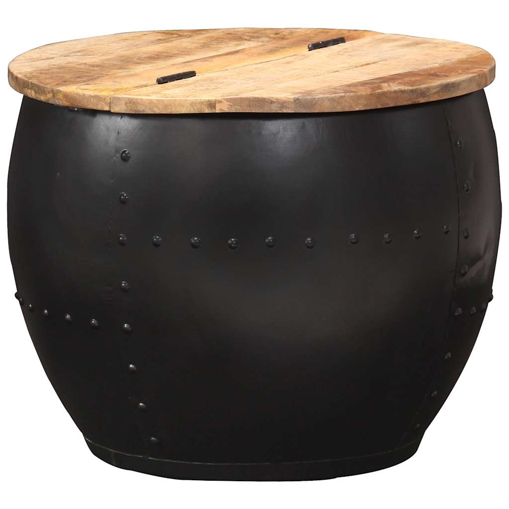 sofabord 53x43 cm rundt massivt mangotræ