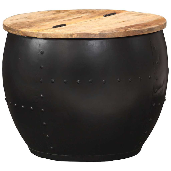 sofabord 53x43 cm rundt massivt mangotræ