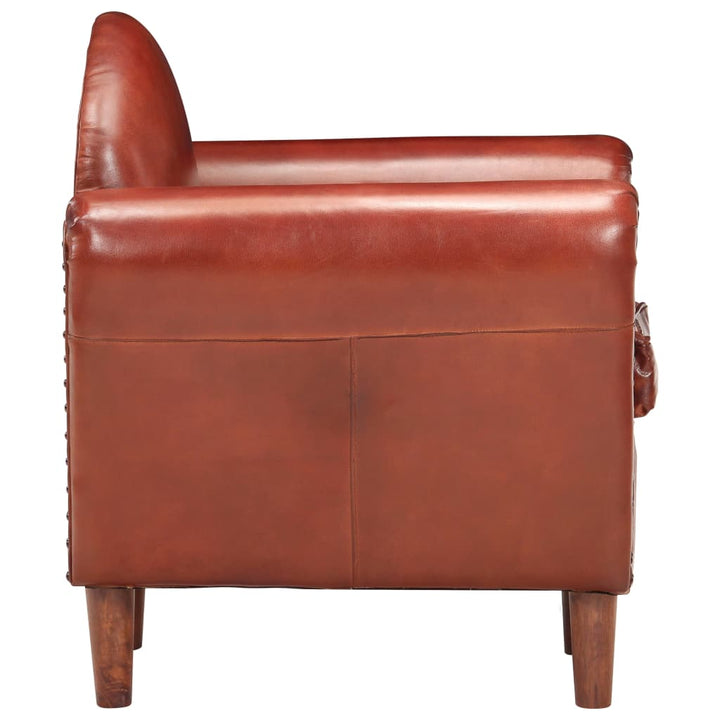 lænestol 77x65x79cm ægte skind brun