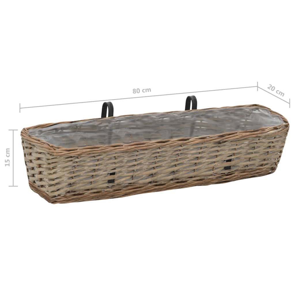 plantekasse til balkonen 2 stk. kurveflet med PE-foring 80 cm