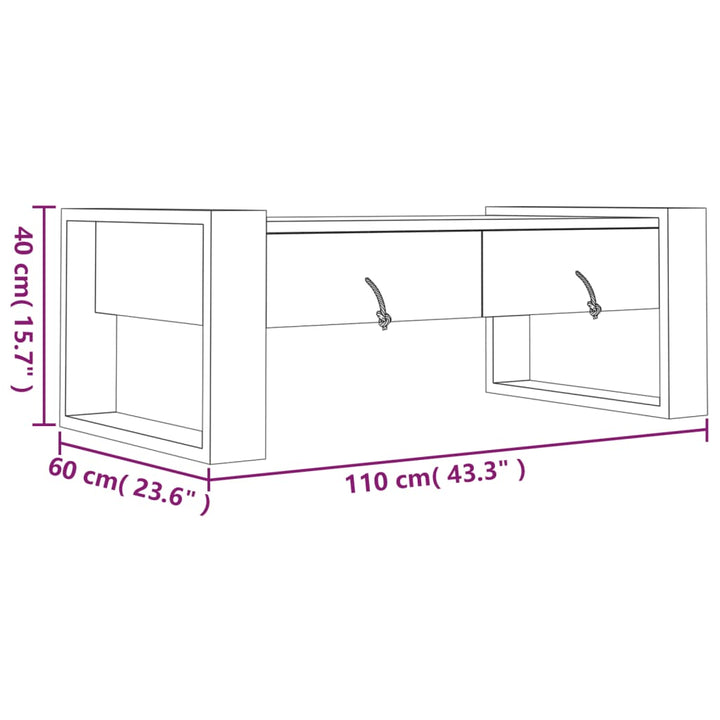 sofabord 110x60x40 cm massivt teaktræ