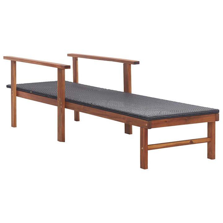 liggestol polyrattan og massivt akacietræ sort
