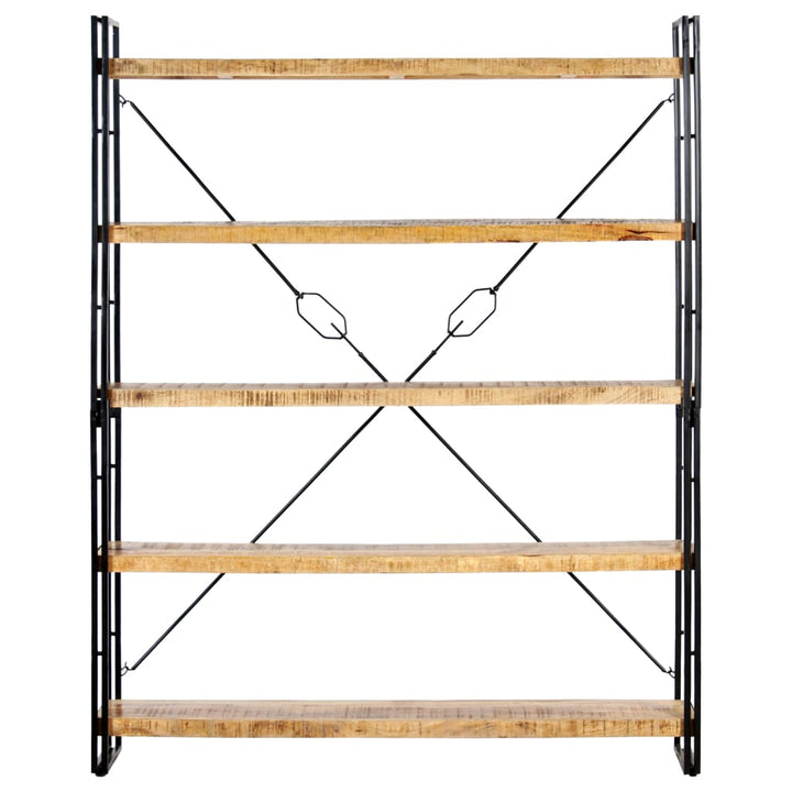 bogreol med 5 hylder 140x30x180 cm massivt mangotræ