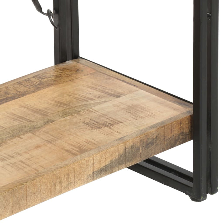 bogreol med 5 hylder 140x30x180 cm massivt mangotræ