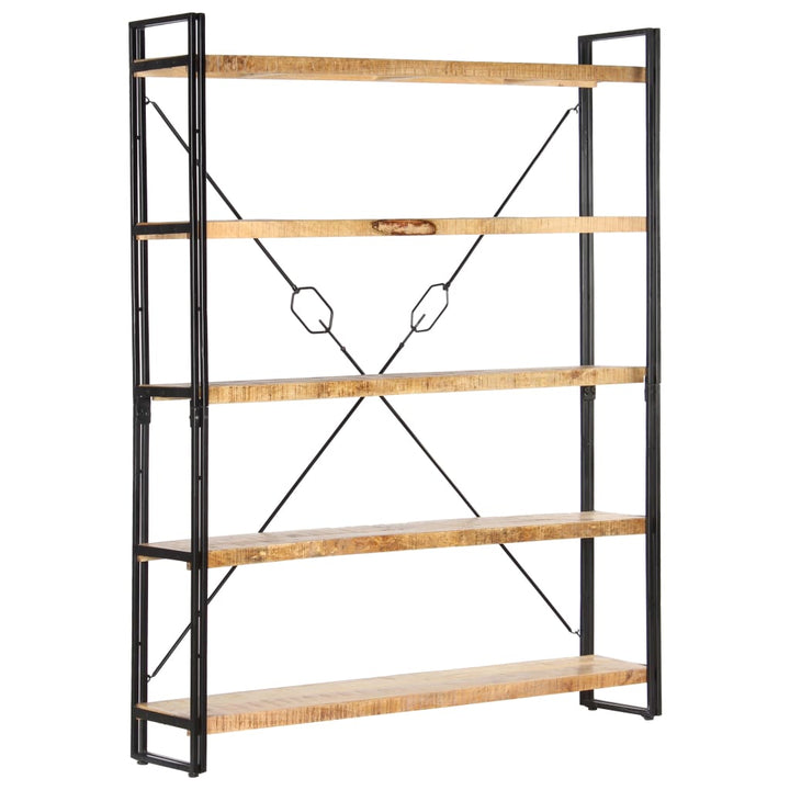 bogreol med 5 hylder 140x30x180 cm massivt mangotræ
