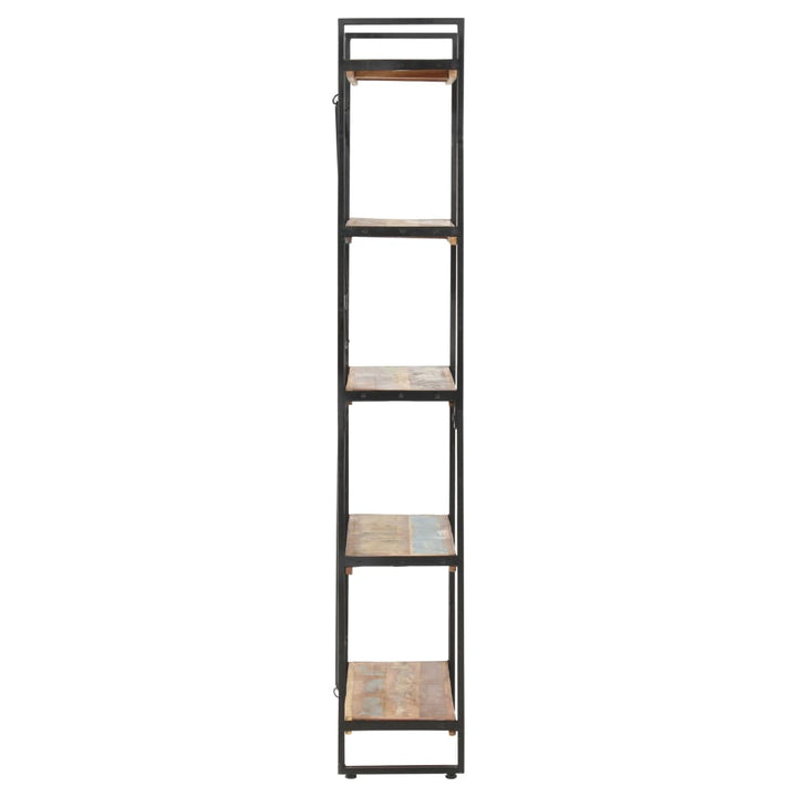 bogreol med 5 hylder 140x30x180 cm massivt genbrugstræ