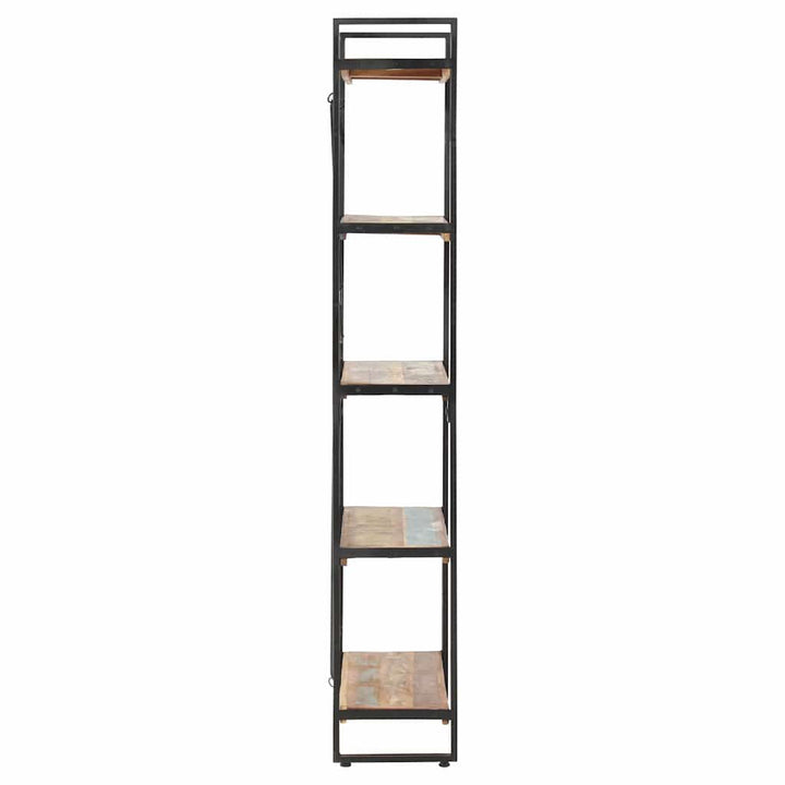 bogreol med 5 hylder 140x30x180 cm massivt genbrugstræ
