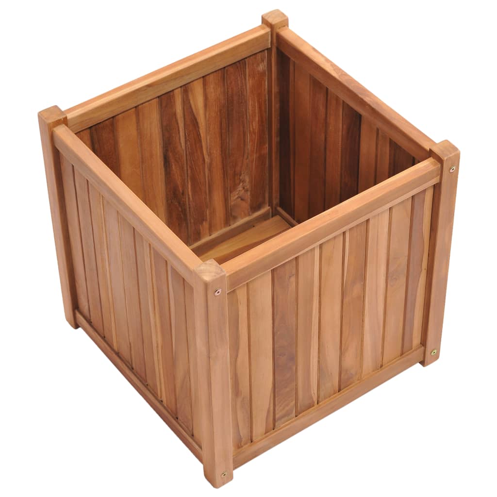 hævet plantekasse 50x50x50 cm massivt teaktræ