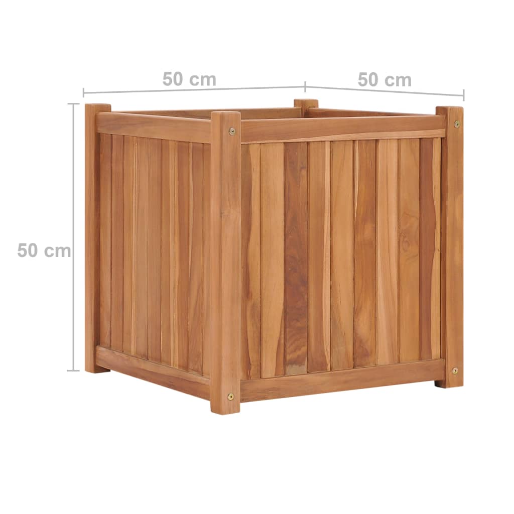 hævet plantekasse 50x50x50 cm massivt teaktræ
