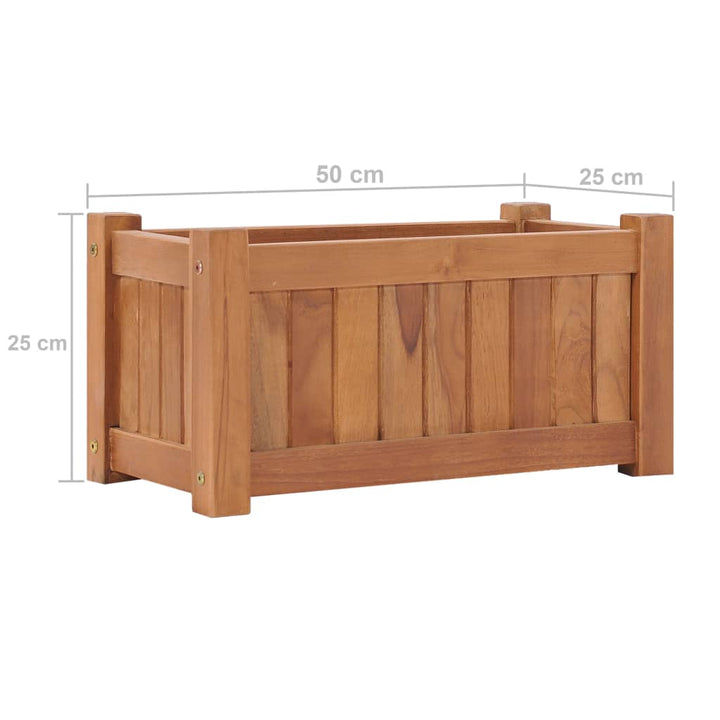 hævet plantekasse 50x25x25 cm massivt teaktræ