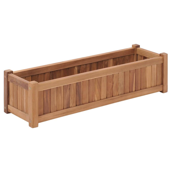 hævet plantekasse 100x30x25 cm massivt teaktræ