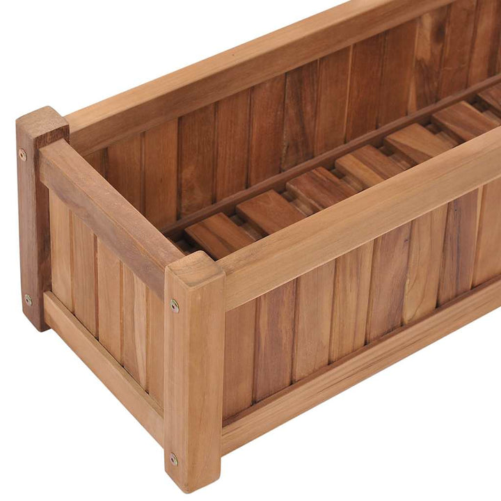 hævet plantekasse 100x30x25 cm massivt teaktræ