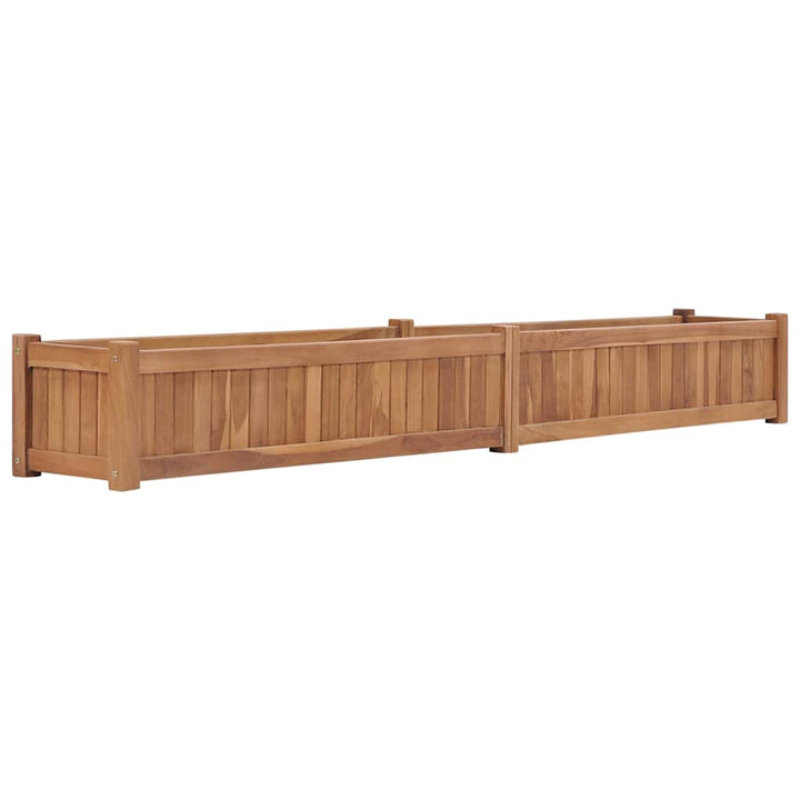 hævet plantekasse 200x30x25 cm massivt teaktræ