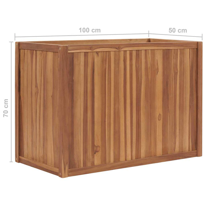 hævet plantekasse 100x50x70 cm massivt teaktræ